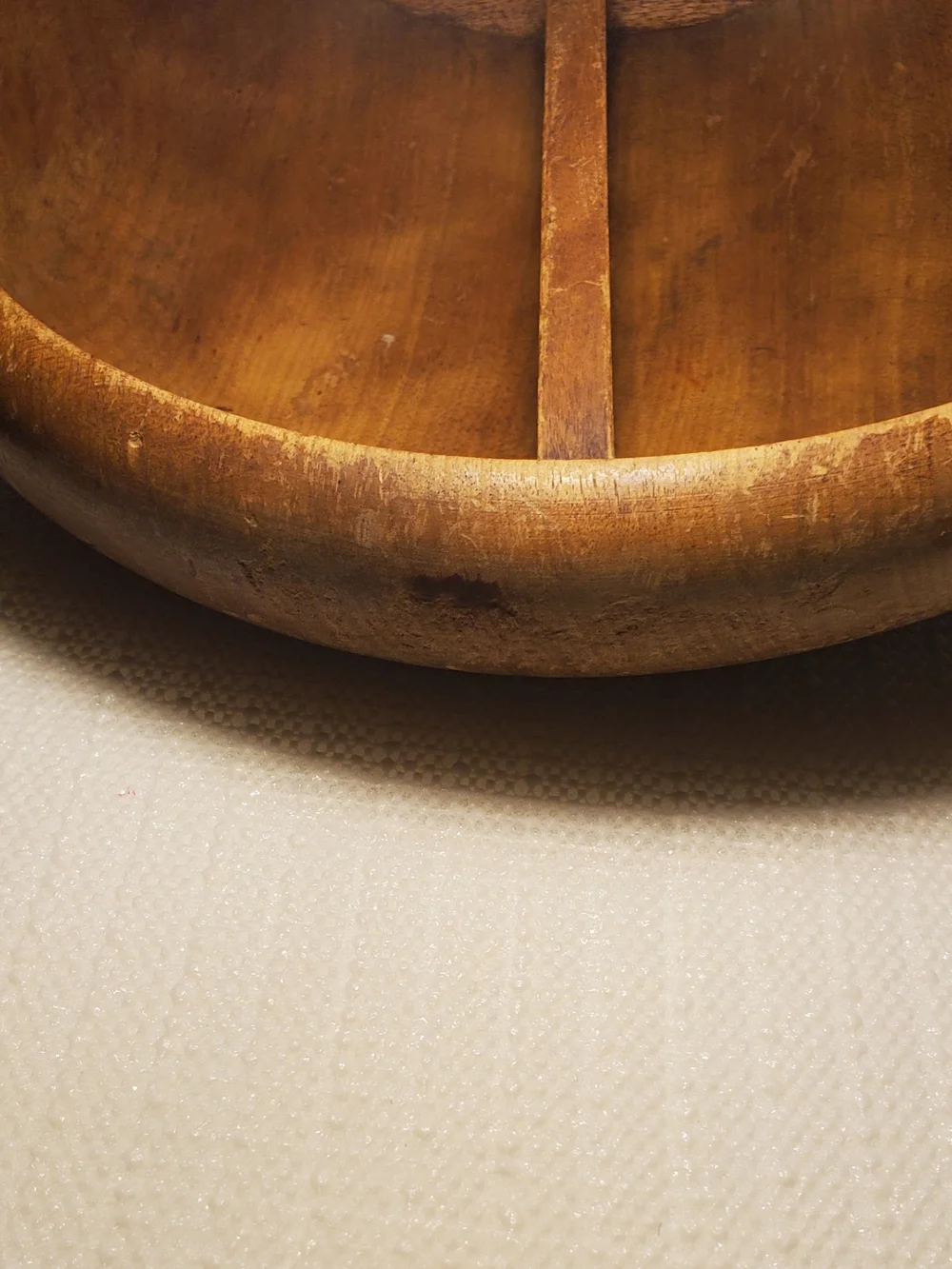 Primitive Vintage Collectible Prep Wood  Bowl With Handle. See Description.